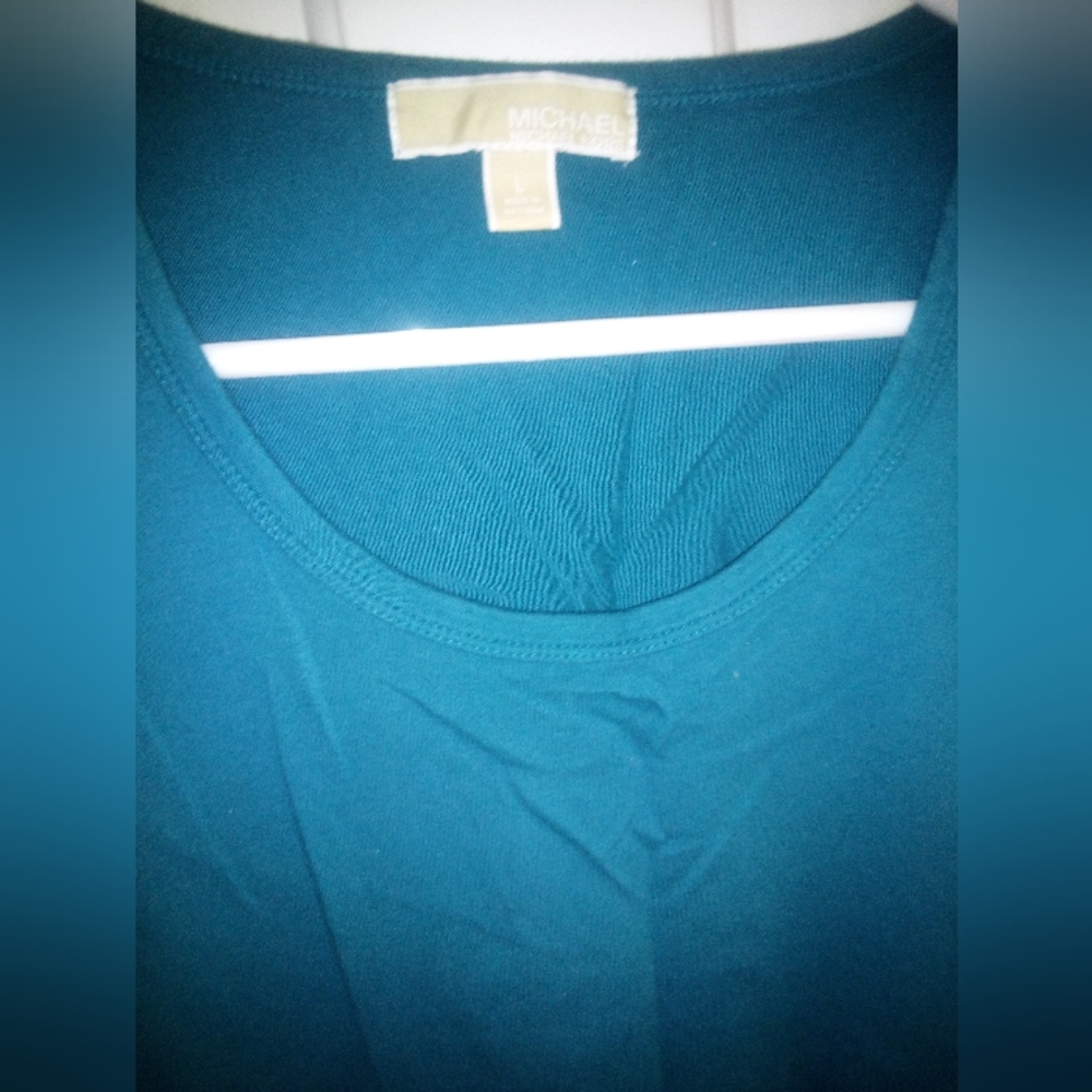 Michael Kors teal 3 quarter sleeve side zip size large